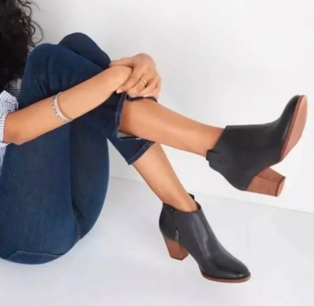 MADEWELL The Brenner Boot in Black Leather Size 7.5